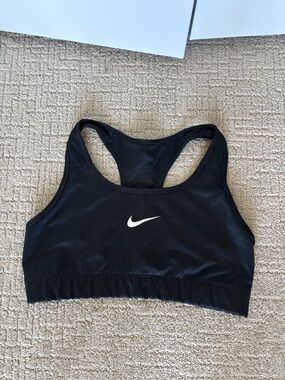Nike Black Racerback Sports Bra with White Swoosh